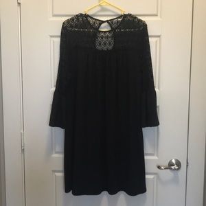 Francesca’s Long Sleeve Dress with Lace Neckline